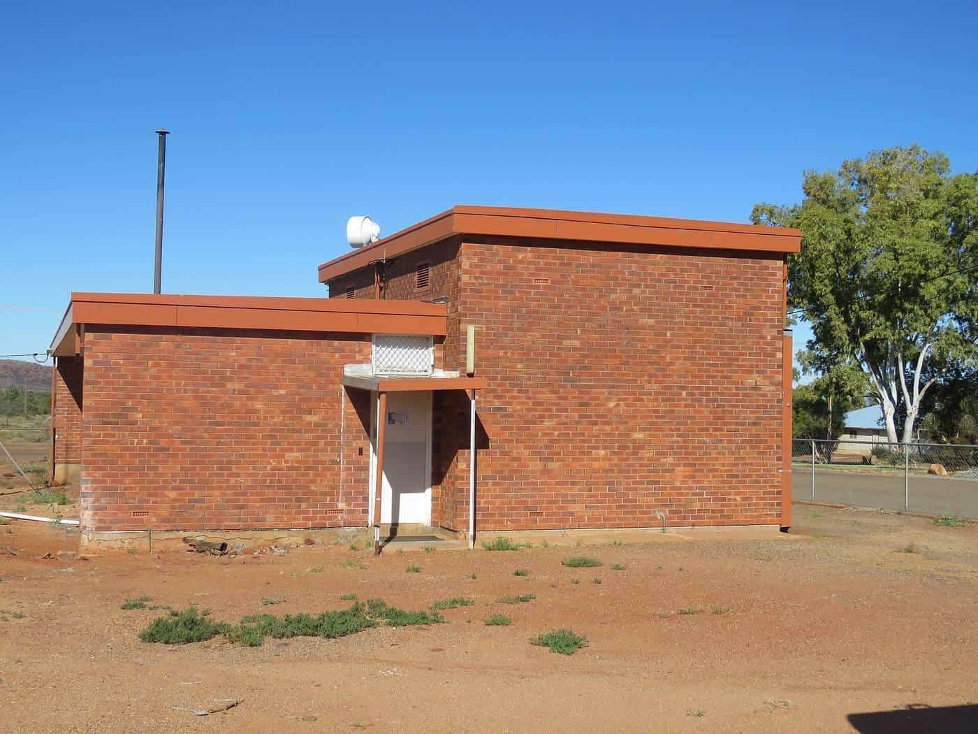 Red brick telephone exchange building in an outback town